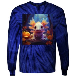 Axolotl Pumpkin – Halloween Thanksgiving Fall Harvest Tie-Dye Long Sleeve Shirt