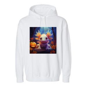 Axolotl Pumpkin – Halloween Thanksgiving Fall Harvest Garment-Dyed Fleece Hoodie