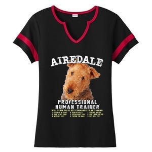 Airedale Professional Human Trainer Cute Dog Ladies Halftime Notch Neck Tee