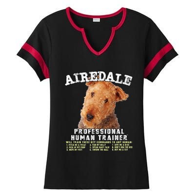 Airedale Professional Human Trainer Cute Dog Ladies Halftime Notch Neck Tee