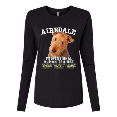 Airedale Professional Human Trainer Cute Dog Womens Cotton Relaxed Long Sleeve T-Shirt