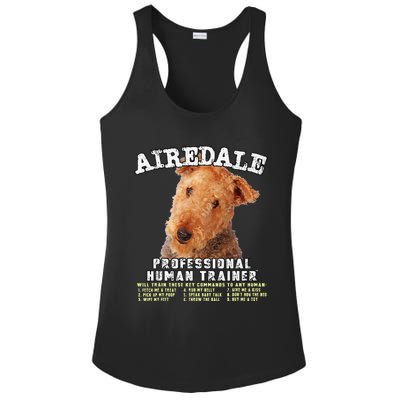 Airedale Professional Human Trainer Cute Dog Ladies PosiCharge Competitor Racerback Tank