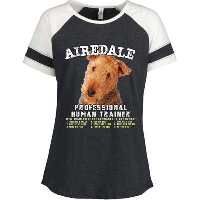 Airedale Professional Human Trainer Cute Dog Enza Ladies Jersey Colorblock Tee