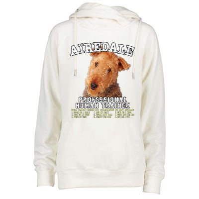 Airedale Professional Human Trainer Cute Dog Womens Funnel Neck Pullover Hood