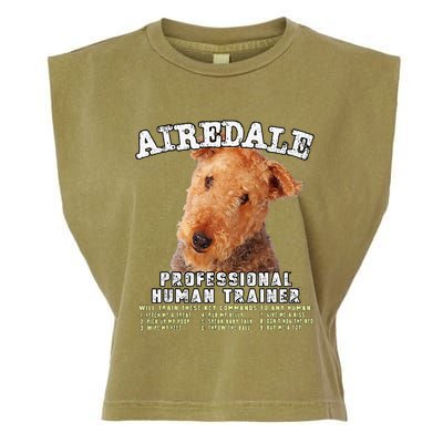 Airedale Professional Human Trainer Cute Dog Garment-Dyed Women's Muscle Tee