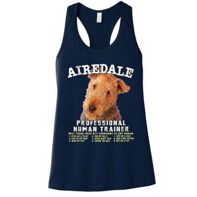 Airedale Professional Human Trainer Cute Dog Women's Racerback Tank