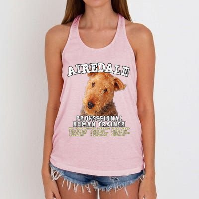 Airedale Professional Human Trainer Cute Dog Women's Knotted Racerback Tank