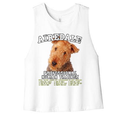 Airedale Professional Human Trainer Cute Dog Women's Racerback Cropped Tank