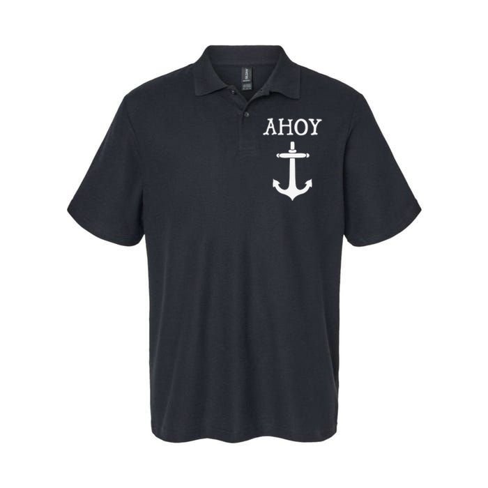 Ahoy Pirate Humor Anchor Ship Ocean Beach Sea Softstyle Adult Sport Polo