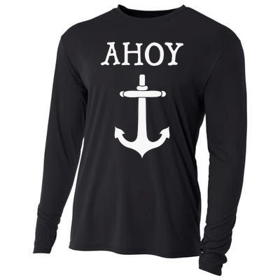 Ahoy Pirate Humor Anchor Ship Ocean Beach Sea Cooling Performance Long Sleeve Crew