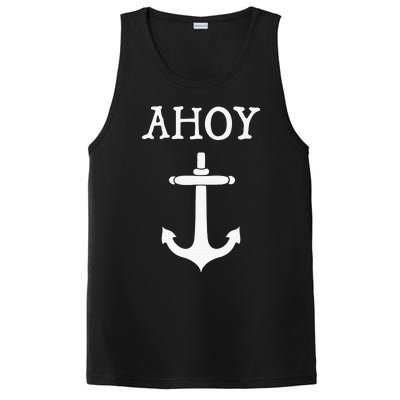 Ahoy Pirate Humor Anchor Ship Ocean Beach Sea PosiCharge Competitor Tank