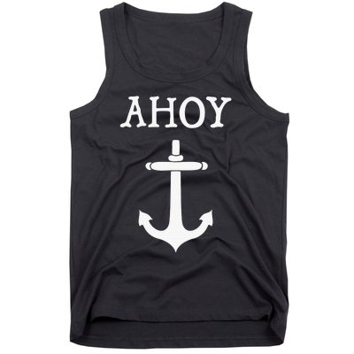 Ahoy Pirate Humor Anchor Ship Ocean Beach Sea Tank Top