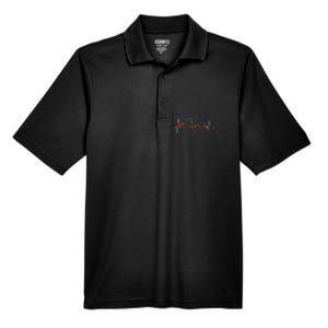 Autism Puzzle Heartbeat Heart Autism Awareness Colorful Mom Men's Origin Performance Pique Polo