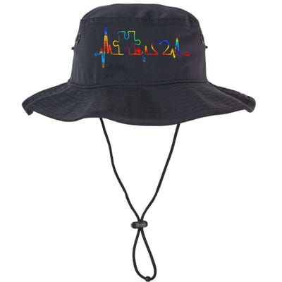 Autism Puzzle Heartbeat Heart Autism Awareness Colorful Mom Bucket Hat