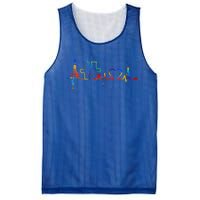 Autism Puzzle Heartbeat Heart Autism Awareness Colorful Mom Mesh Reversible Basketball Jersey Tank