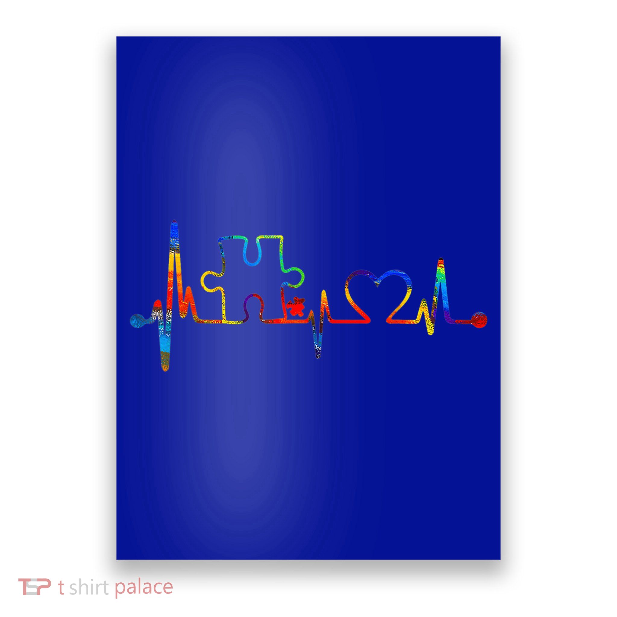 Autism Puzzle Heartbeat Heart Autism Awareness Colorful Mom Poster