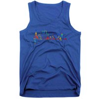 Autism Puzzle Heartbeat Heart Autism Awareness Colorful Mom Tank Top