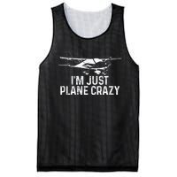 Airplane Pilot IM Just Plane Crazy Funny Aviation Pilot Mesh Reversible Basketball Jersey Tank