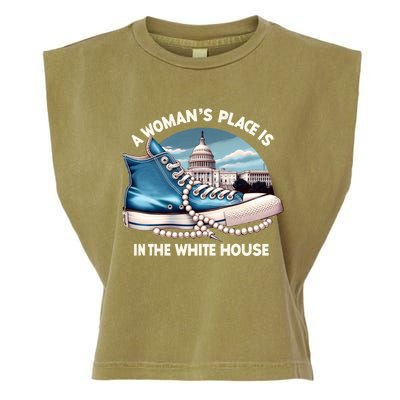 A Place Is In The White House Kamala Harris President Gift Garment-Dyed Women's Muscle Tee