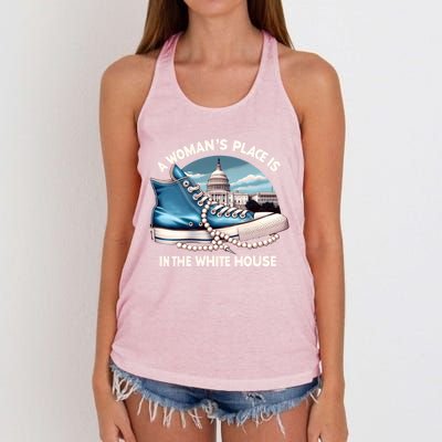 A Place Is In The White House Kamala Harris President Gift Women's Knotted Racerback Tank