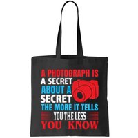 A Photograph Is A Secret About A Secret The More It Tells You The Less You Know Bag