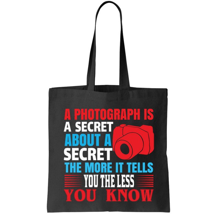 A Photograph Is A Secret About A Secret The More It Tells You The Less You Know Bag