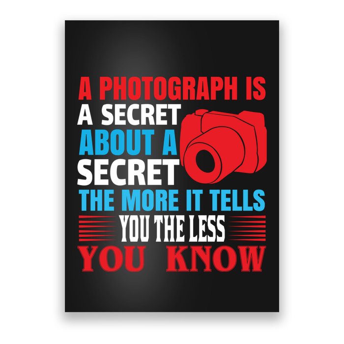A Photograph Is A Secret About A Secret The More It Tells You The Less You Know Poster