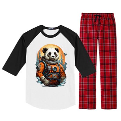 Astronaut Panda In Space Cute Raglan Sleeve Pajama Set