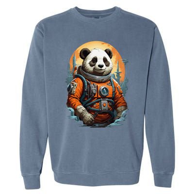 Astronaut Panda In Space Cute Garment-Dyed Sweatshirt