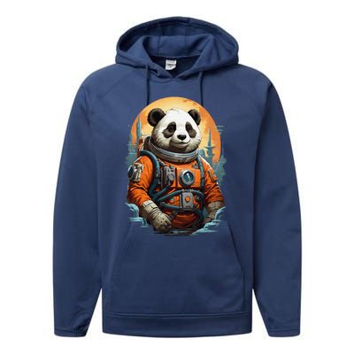 Astronaut Panda In Space Cute Performance Fleece Hoodie