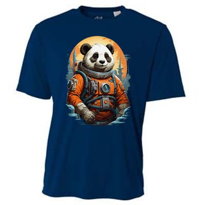 Astronaut Panda In Space Cute Cooling Performance Crew T-Shirt