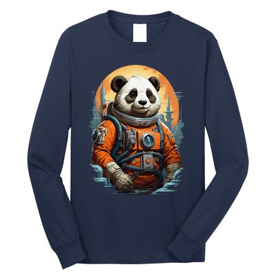 Astronaut Panda In Space Cute Long Sleeve Shirt