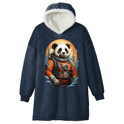 Astronaut Panda In Space Cute Hooded Wearable Blanket