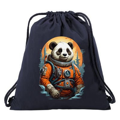 Astronaut Panda In Space Cute Drawstring Bag