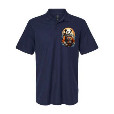 Astronaut Panda In Space Cute Softstyle Adult Sport Polo