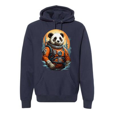 Astronaut Panda In Space Cute Premium Hoodie