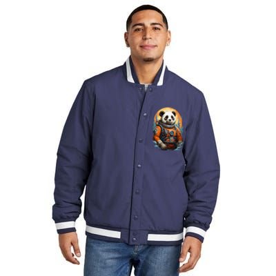 Astronaut Panda In Space Cute Insulated Varsity Jacket