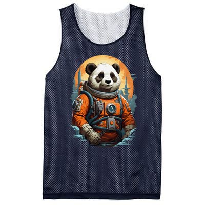 Astronaut Panda In Space Cute Mesh Reversible Basketball Jersey Tank