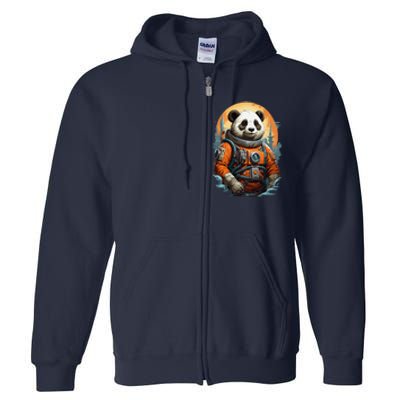 Astronaut Panda In Space Cute Full Zip Hoodie