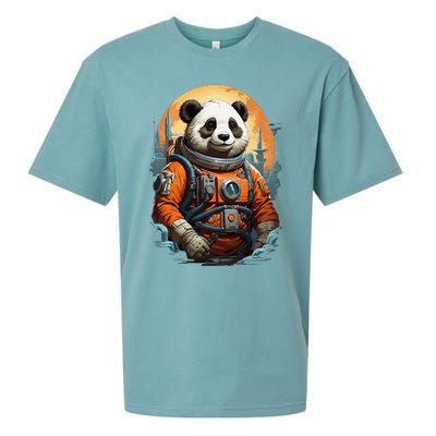 Astronaut Panda In Space Cute Sueded Cloud Jersey T-Shirt