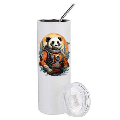 Astronaut Panda In Space Cute Stainless Steel Tumbler