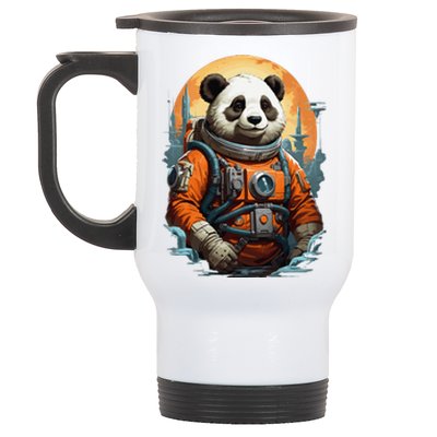 Astronaut Panda In Space Cute Stainless Steel Travel Mug