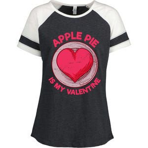 Apple Pie Is My Valentine Pastries Funny Pie Lover Humor Cool Gift Enza Ladies Jersey Colorblock Tee