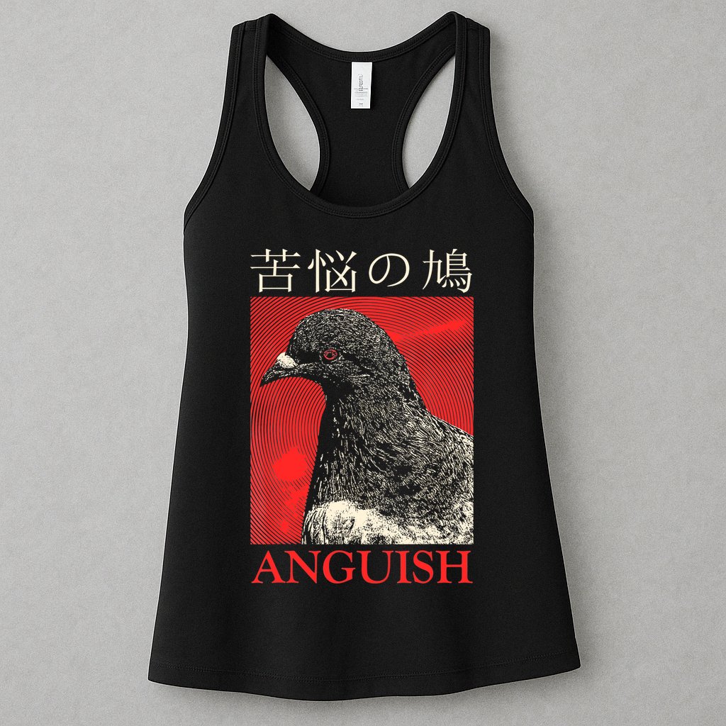 Anguish Pigeon Japanese Womens Tank Top