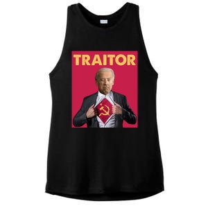 Anti President Joe Biden Biden Is A Communist Traitor Joe Biden Not My Communist Ladies PosiCharge Tri-Blend Wicking Tank