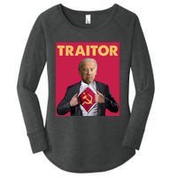 Anti President Joe Biden Biden Is A Communist Traitor Joe Biden Not My Communist Women's Perfect Tri Tunic Long Sleeve Shirt