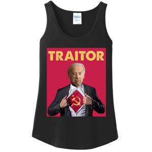 Anti President Joe Biden Biden Is A Communist Traitor Joe Biden Not My Communist Ladies Essential Tank