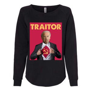 Anti President Joe Biden Biden Is A Communist Traitor Joe Biden Not My Communist Womens California Wash Sweatshirt