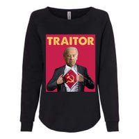 Anti President Joe Biden Biden Is A Communist Traitor Joe Biden Not My Communist Womens California Wash Sweatshirt