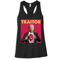 Anti President Joe Biden Biden Is A Communist Traitor Joe Biden Not My Communist Women's Racerback Tank